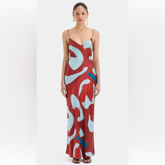 SIR the label Dresses & Skirts - SIR the label Frankie Maxi Slip Dress in Ruby Reflection LIKE NEW